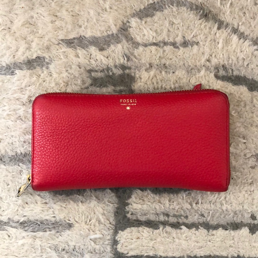 Red Fossil Wallet